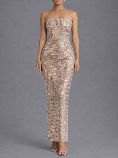 Marissa Embellished Bandeau Maxi Dress