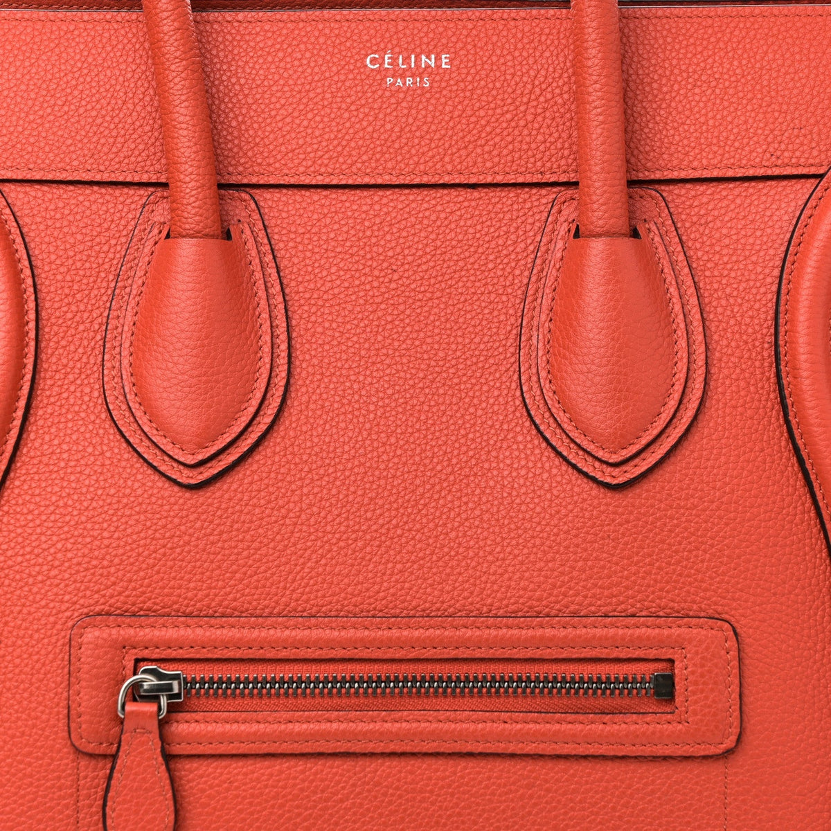 Drummed Calfskin Mini Luggage Vermillion