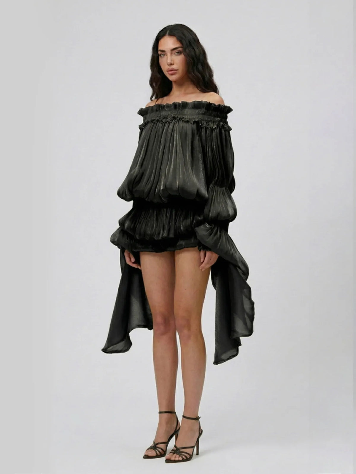 Lunara Off Shoulder Draped Mini Dress