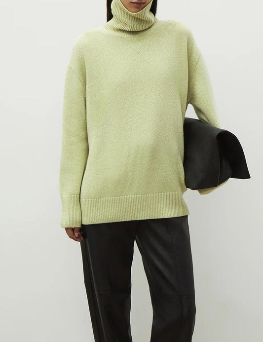 Winter Turtleneck Oversized Ribbed Knit Sweater