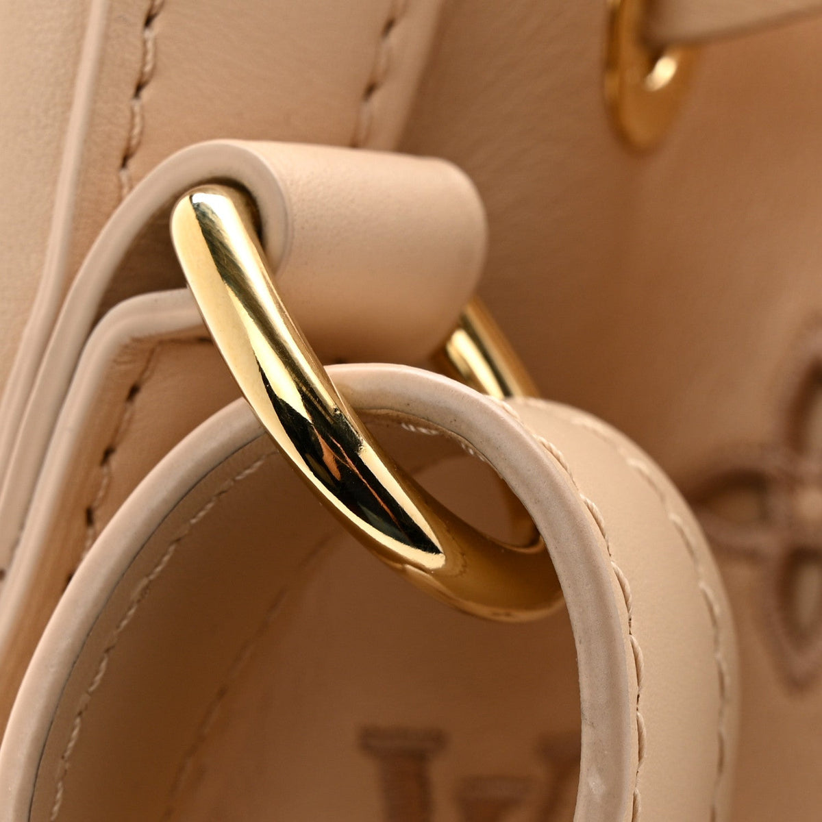 Calfskin Monogram Cutout Petit Noe Neutral