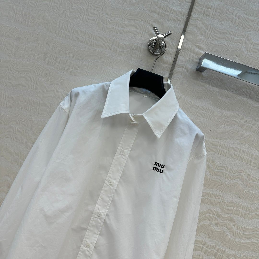 Miumiu Detachable Cuff and Collar Shirt White Cotton