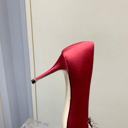 Manolo Women's Nadira Pumps 70 Red Satin