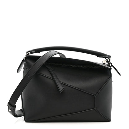 Calfskin Small Puzzle Edge Bag Black