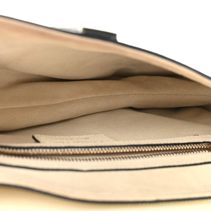 Grained Calfskin Saddle Bag With Strap Latte