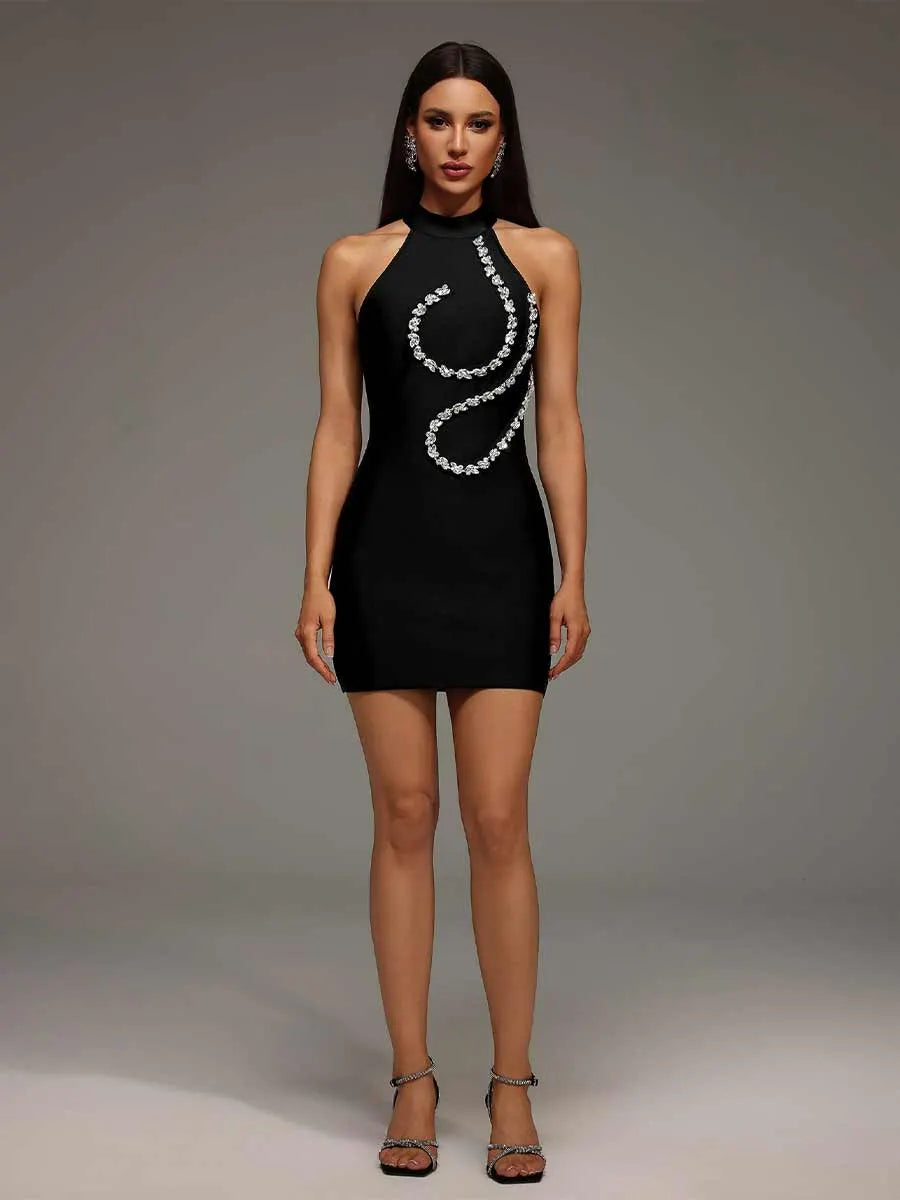 Arielle Sleeveless Diamond Bandage Mini Dress