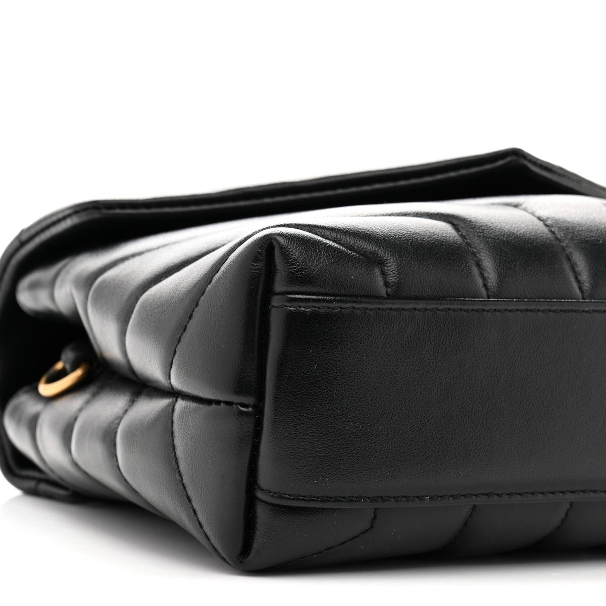 Calfskin Y Quilted Monogram Toy Loulou Crossbody Bag Black