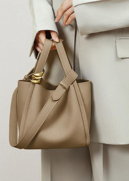 Bucket Tote Genuine Leather Elegant Contemporary Design