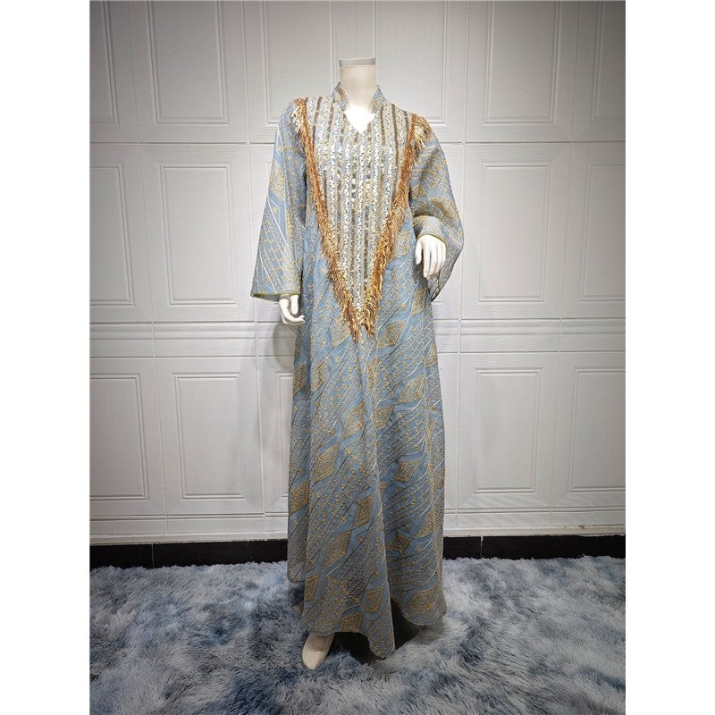 Muslim Evening Embroidered Sequin Abaya