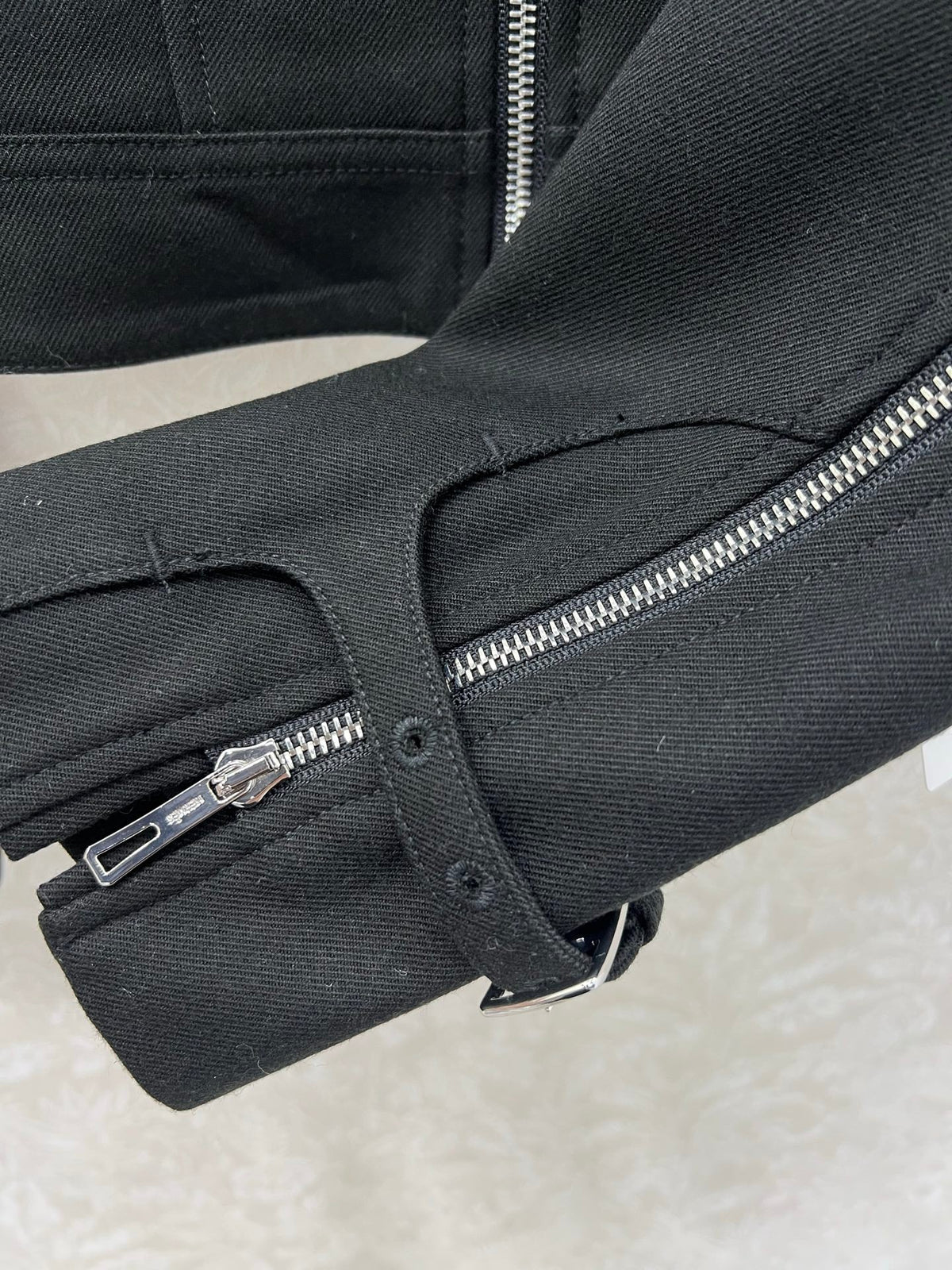 HM Lapel Zipper Jacket Black Viscose 304343
