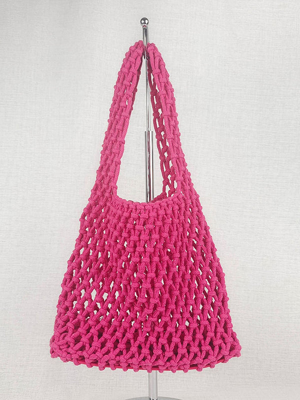 Hollow Solid Color Split-Joint Bags Accessories Handbags