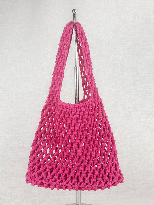 Hollow Solid Color Split-Joint Bags Accessories Handbags