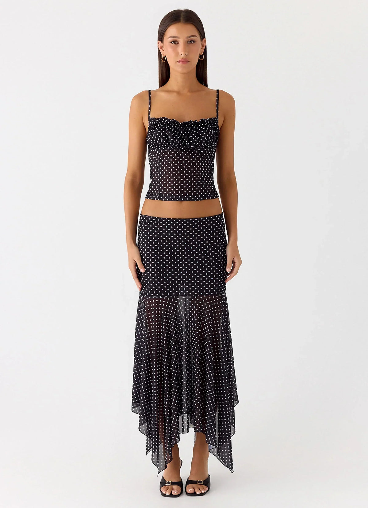 Buffy Top - Black Polkadot