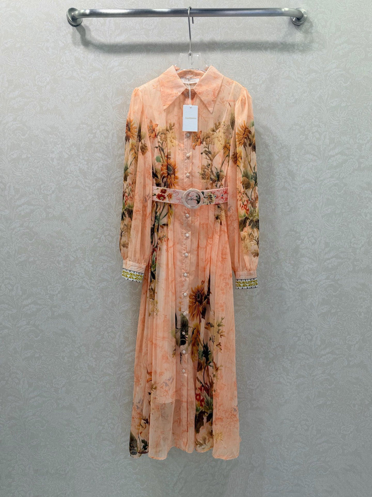 Zimmermann Afya Floral Belted Maxi Shirtdress Floral Chintz Print Cotton 347320