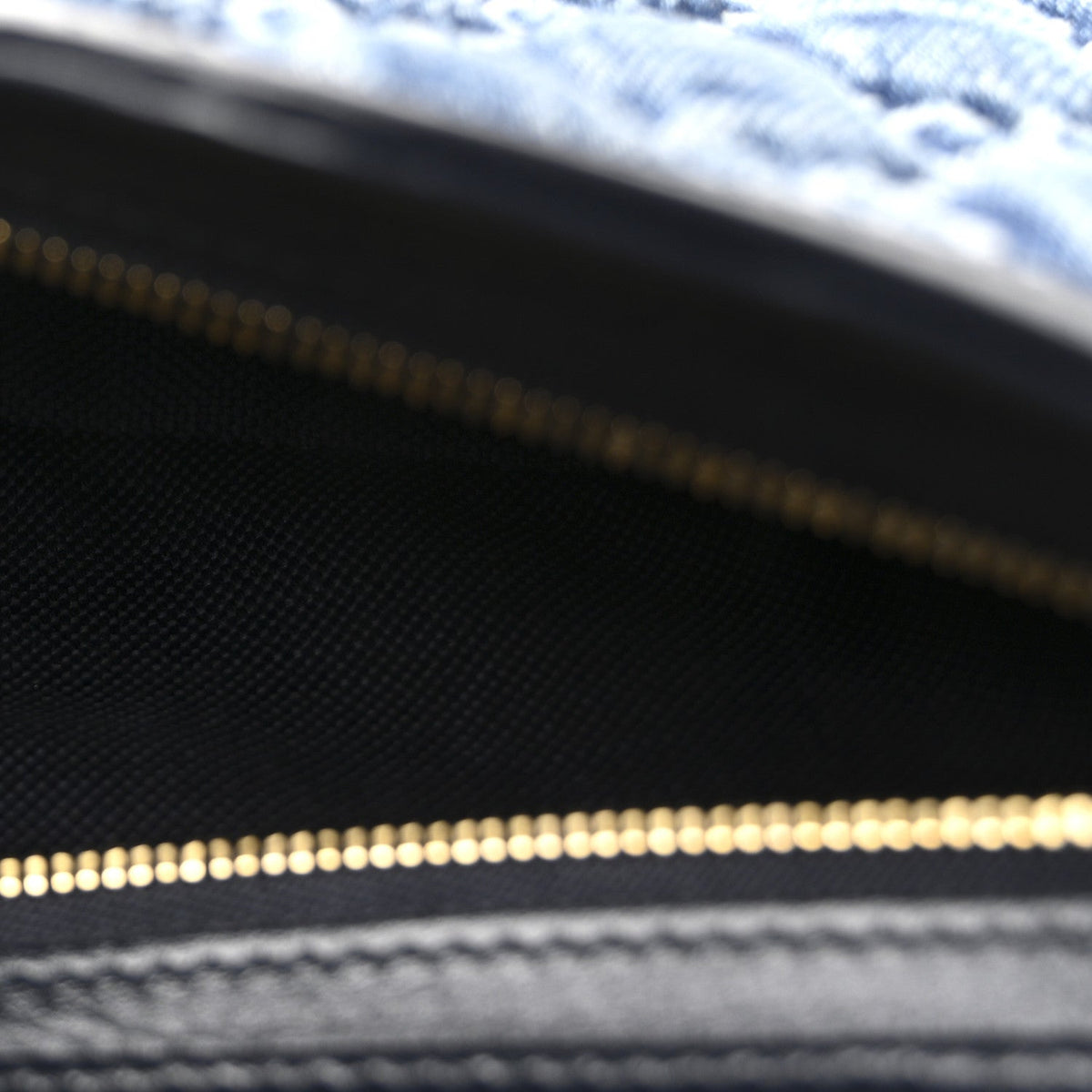 Denim GG Monogram Mini Moon Side Shoulder Bag Blue