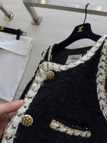 CC FW 25/26 Dress Black White Tweed 343342