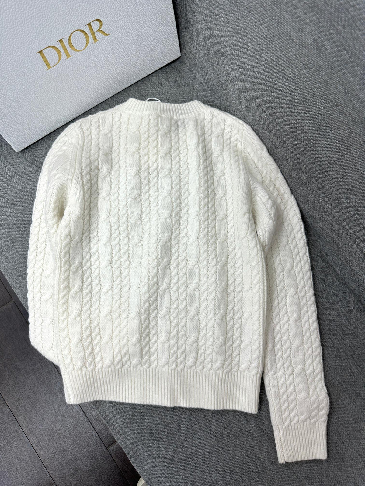 CD Sweater Beige Cashmere Twisted Knit 345309