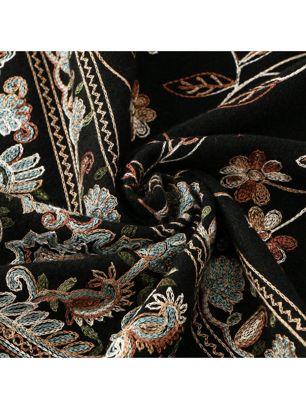 Sscarvii - Bohemian Embroidered Winter Shawl Scarf