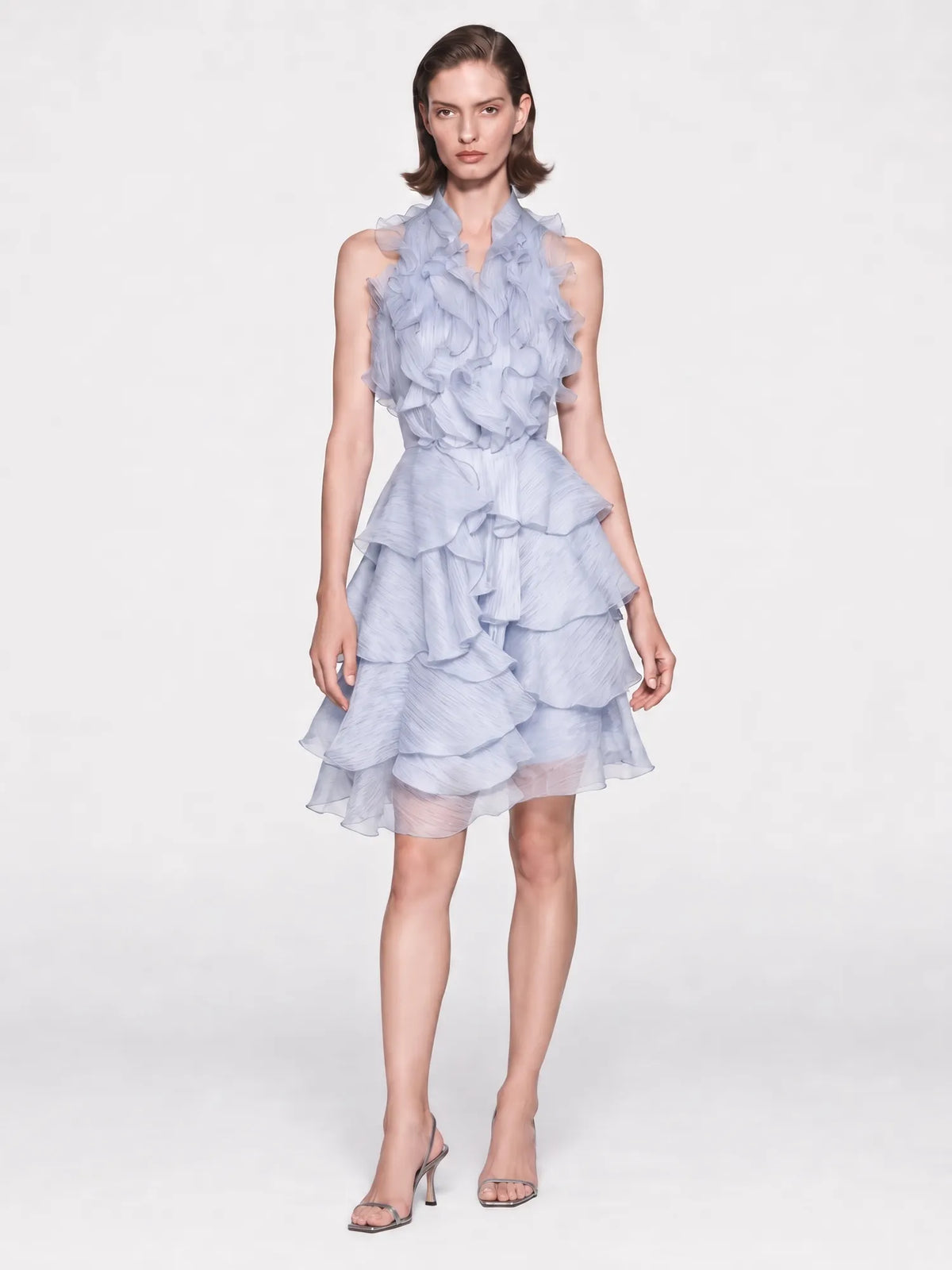 Juliette Mesh Ruffle Sleeveless Mini Dress