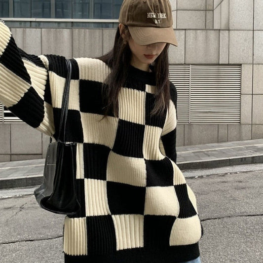 Sweater Loose Round Neck Long Sleeve