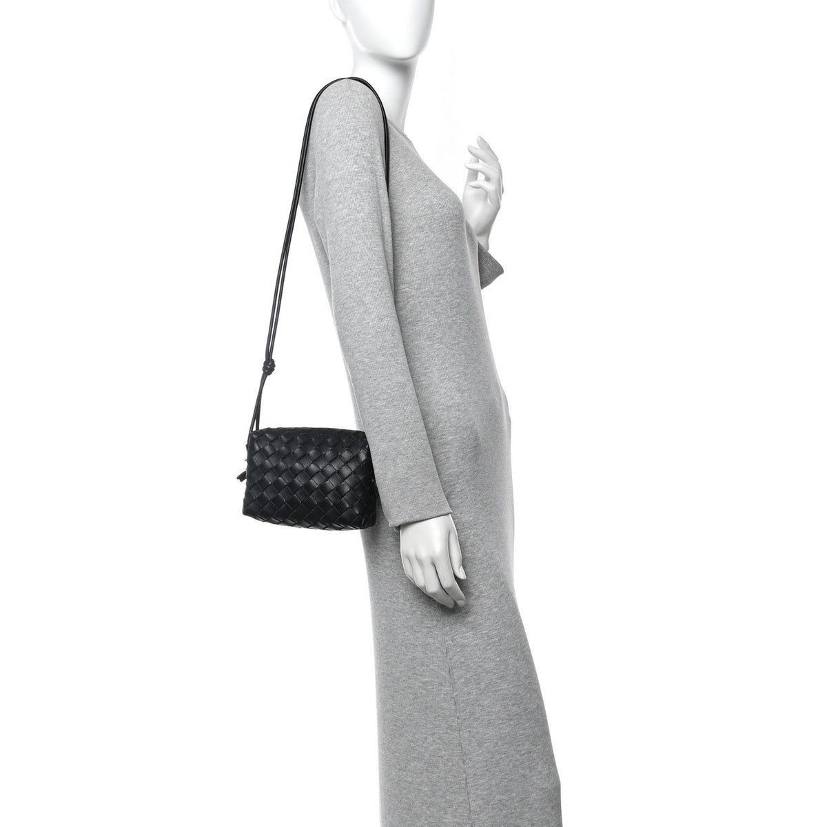 Nappa Intrecciato Mini Loop Camera Bag Black