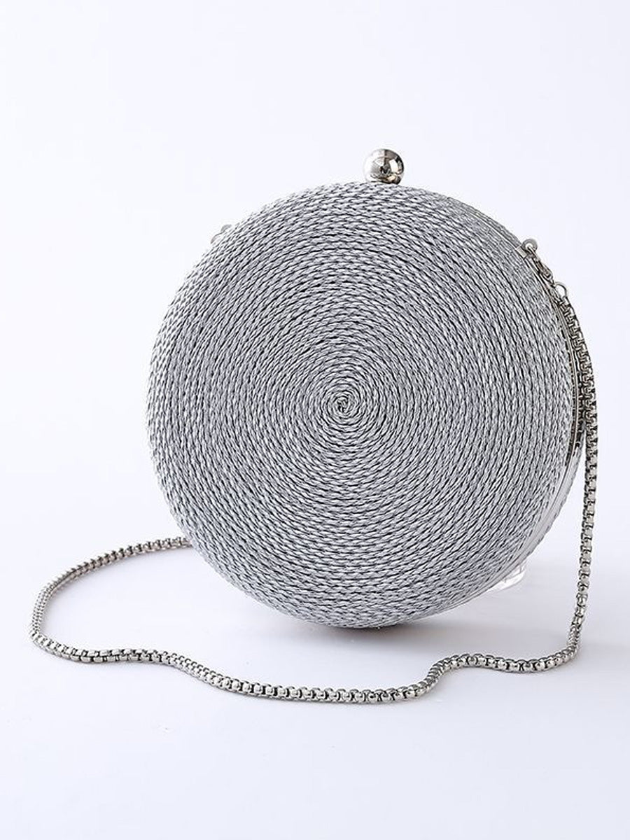 Gemma PU Woven Round Bag
