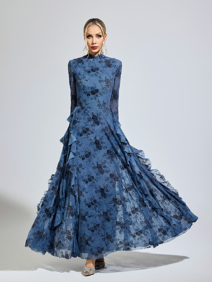 Aurelia Printed Mesh Maxi Dress