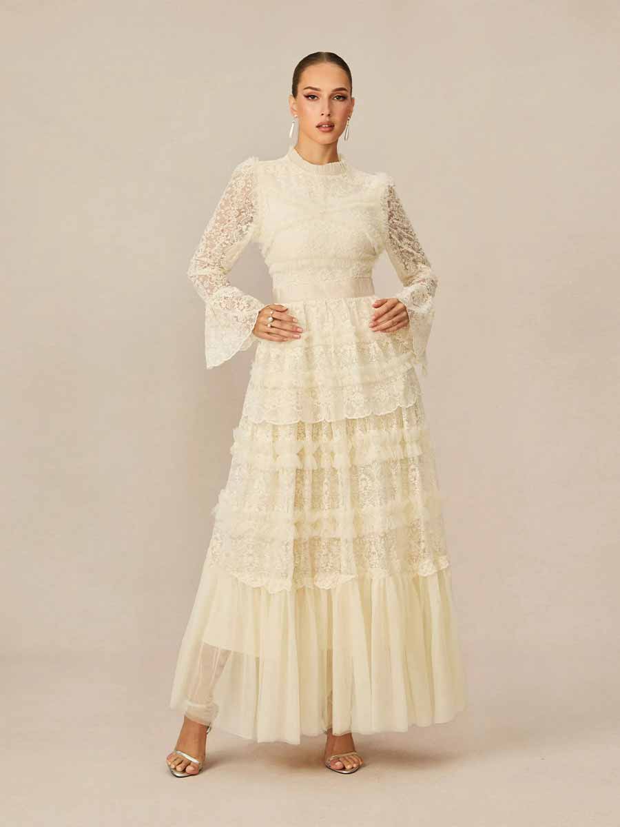 Anika Lace Tiered Maxi Dress
