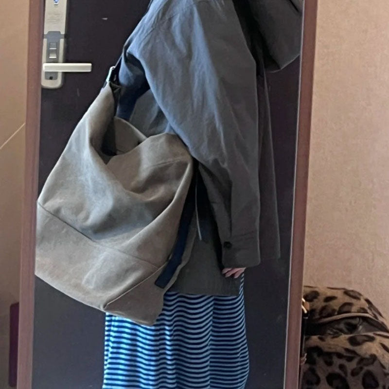 Large Capacity Canvas Tote Slouchy Shoulder bag