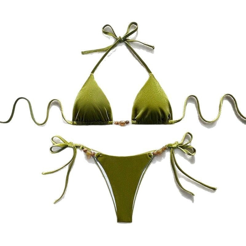 Solid Color Bikini Tie String Sexy Beach
