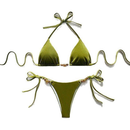 Solid Color Bikini Tie String Sexy Beach