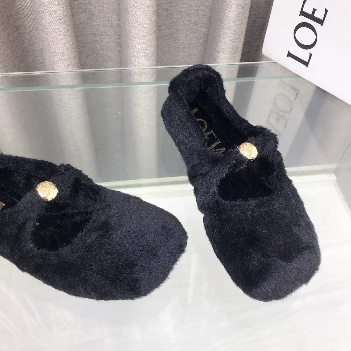Loewe 2026 Ballet Flat Black in Wool 597434