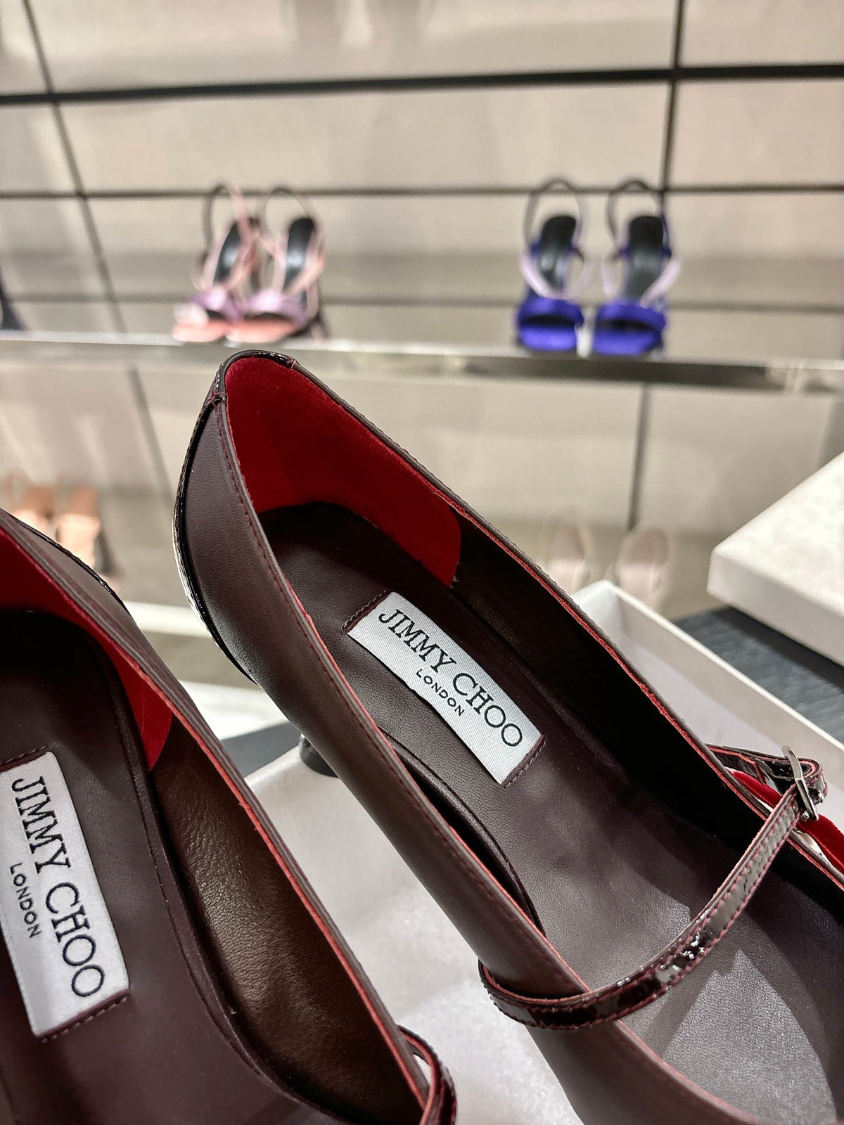Jimmy Choo Aren Pump 65 Burgundy Cowhide 597664