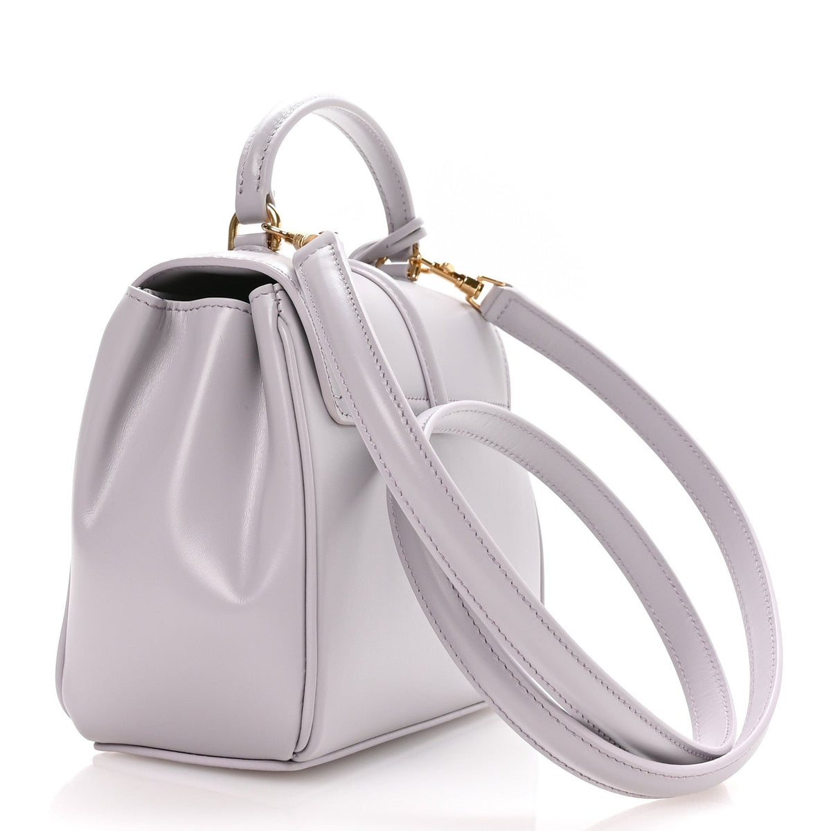 Satinated Calfskin Mini 16 Top Handle Bag Lilac