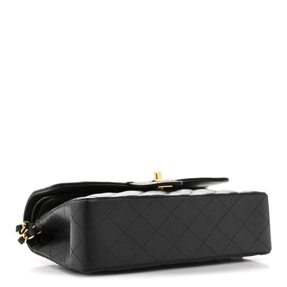 Caviar Quilted Small Double Flap Black