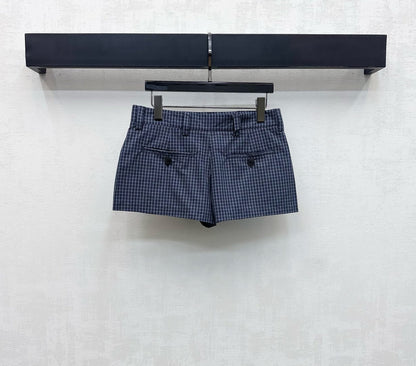 Miu Mini Skort Navy Blue Polyester Blend 349767