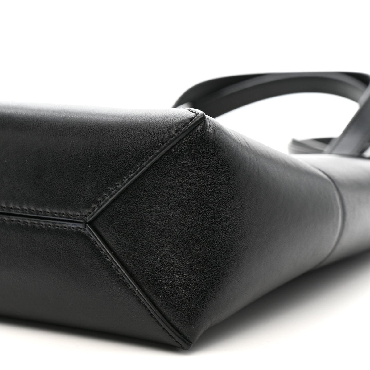 Shiny Calfskin Mini Puzzle Fold Tote Black
