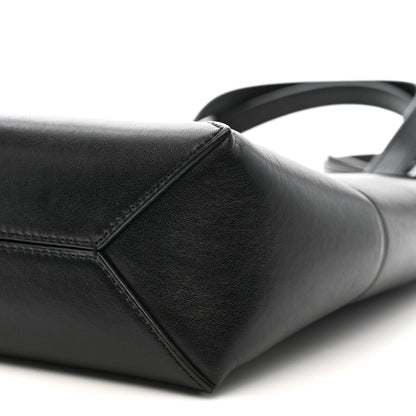 Shiny Calfskin Mini Puzzle Fold Tote Black