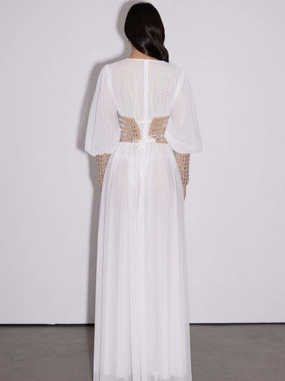 Beatrice Crystal Mesh Maxi Dress