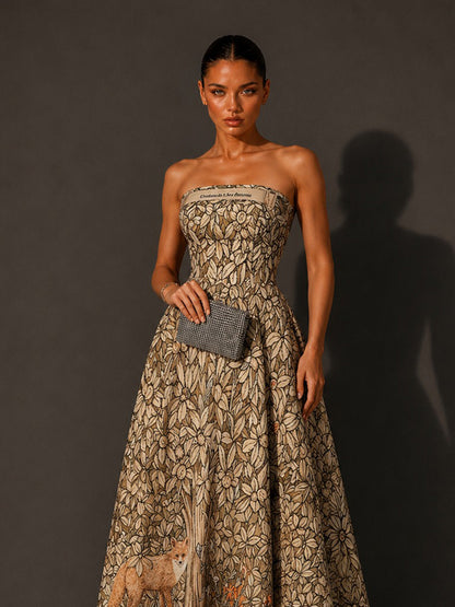 Lila Forest-Style Strappy Midi Dress