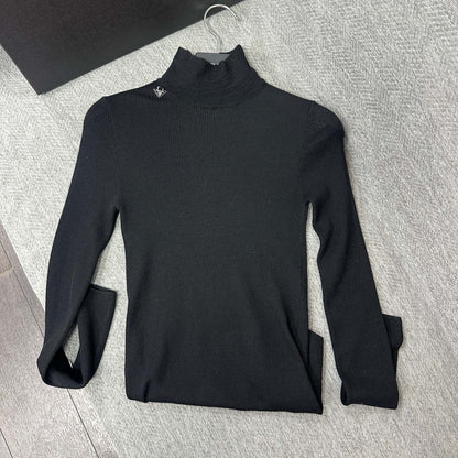 Prada Turtleneck Stretch Black Wool 336821