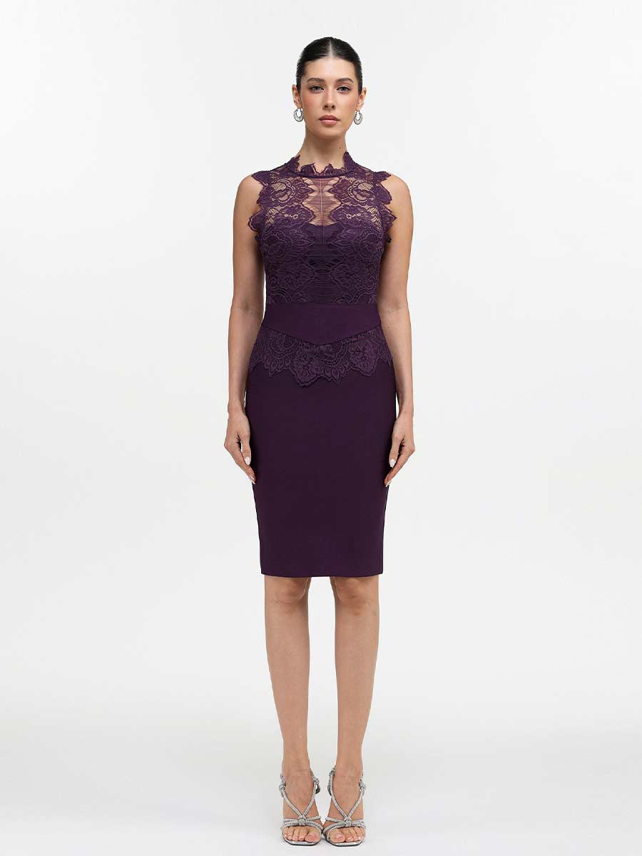 Noelle Lace Bandage Midi Dress