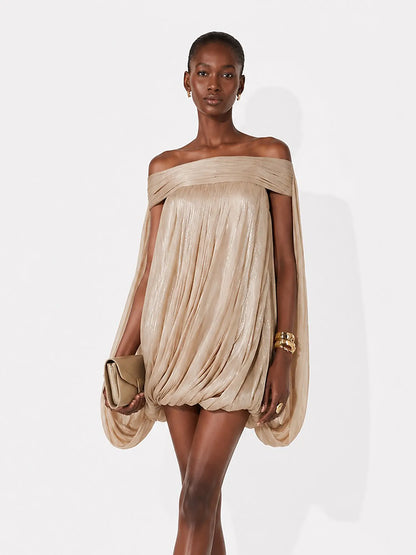 Thalia Ruched Off-Shoulder Mini Dress