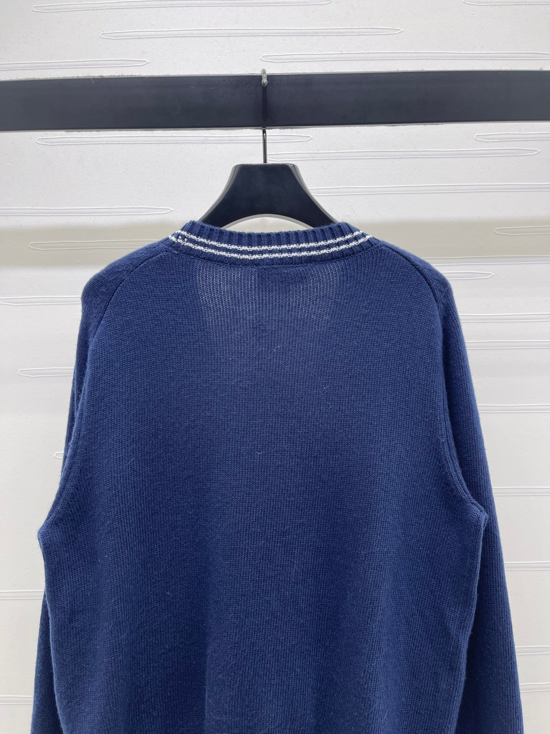 CHANEL 26 PREPPY CABLE KNIT DARK BLUE CARDIGAN 335374