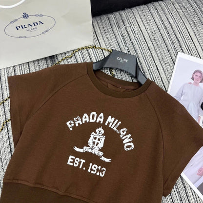 PRADA 25S SHORT-SLEEVE CREW NECK SWEATSHIRT SET 351