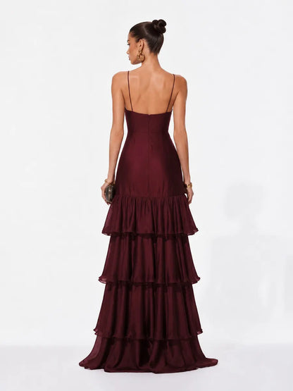 Mariana Tiered Ruffle-Trim Camisole Maxi Dress