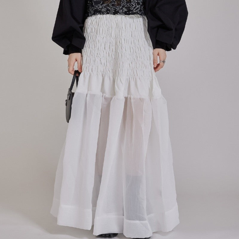 High-Waisted Pleated A-Line Dress