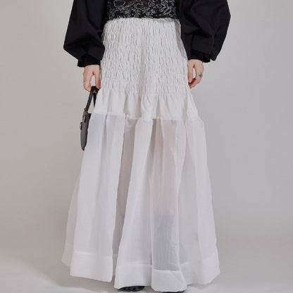 High-Waisted Pleated A-Line Dress