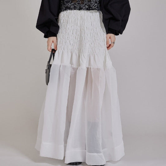 High-Waisted Pleated A-Line Dress