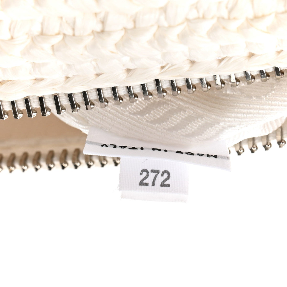 Yarn Raffia Effect Crochet Triangle Shoulder Bag White